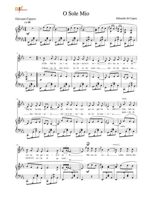 O Sole Mio Eb major 2
