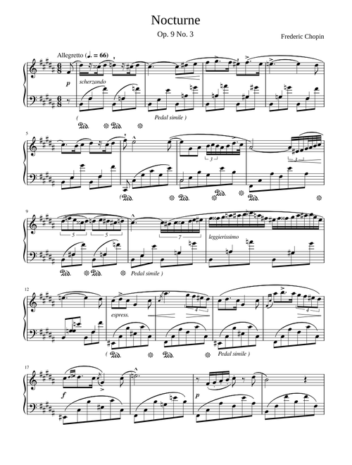 Nocturne in B major, Op. 9 No. 3 - Chopin