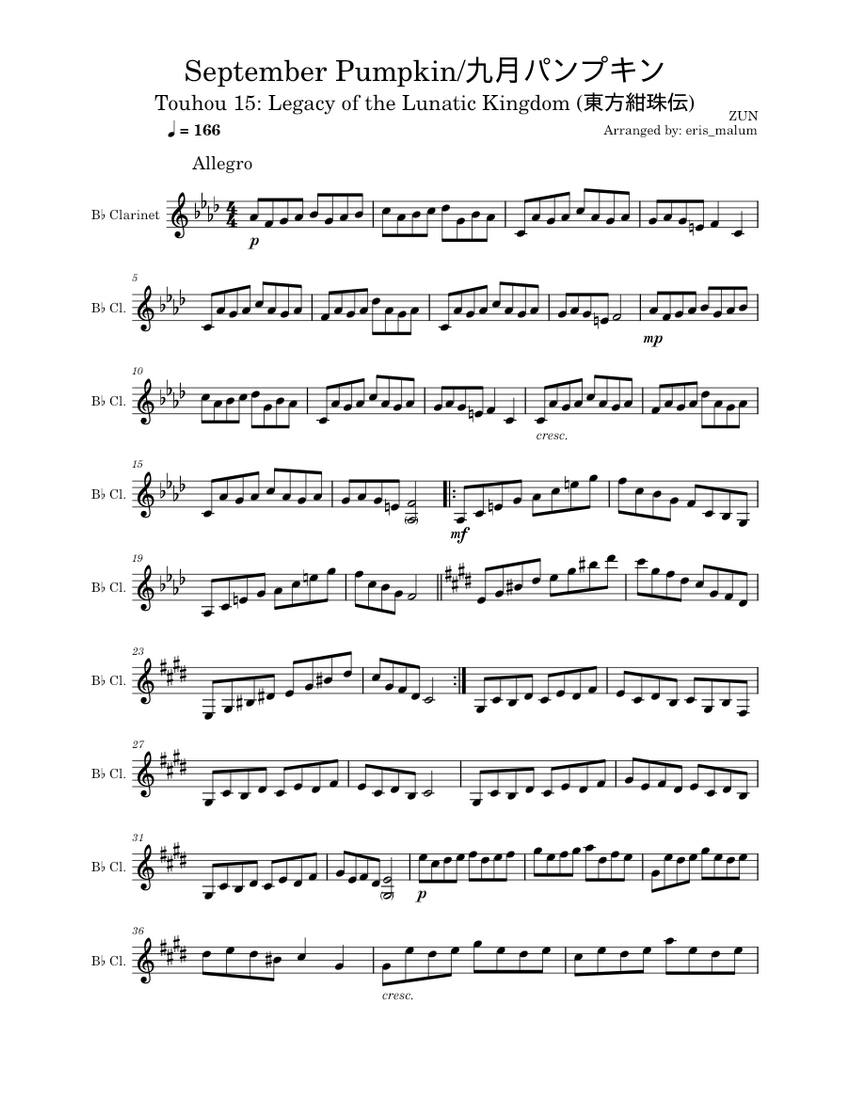 METHOD For SWINGING CLARINET ス (日本語) 楽譜 ザナルカンドにて - 植松伸夫 Sheet Music for Clarinet other (Solo