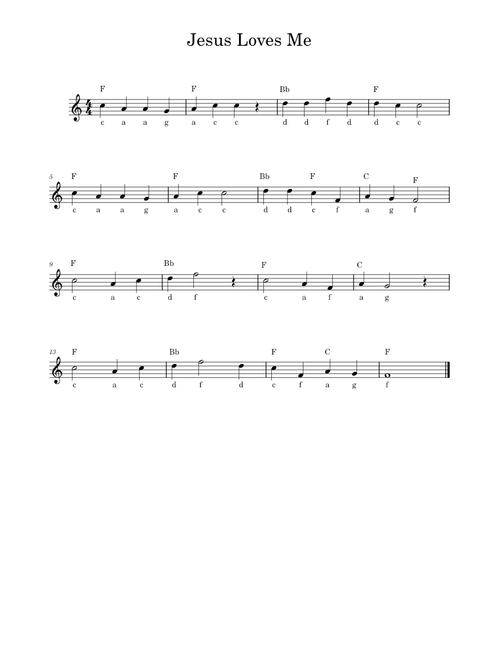 Jesus Loves Me Melody