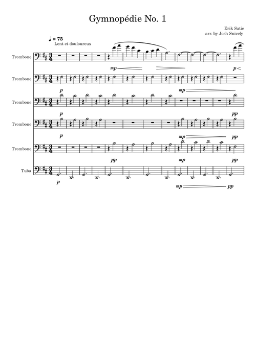 Gymnopédie No. 1 (5 bones+tuba)
