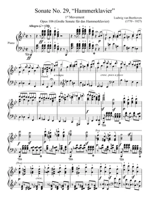 Piano Sonata No.29, Op.106 – Ludwig van Beethoven Sheet Piano Sonata No.29, Op.106 – Ludwig van Beethoven Sheet