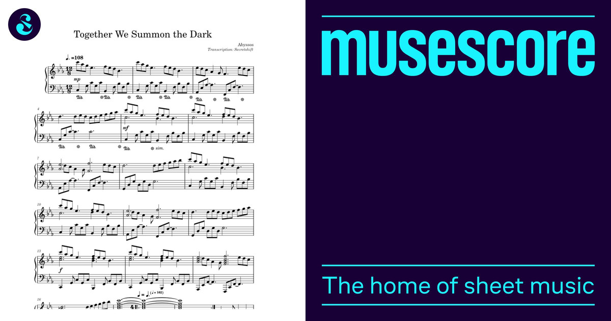 Together We Summon the Dark – Abyssos Sheet Music for Piano (Solo 