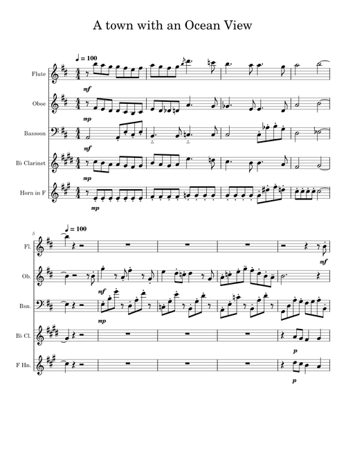 A Town with an Ocean View for Wind Quintet- Joe Hisaishi