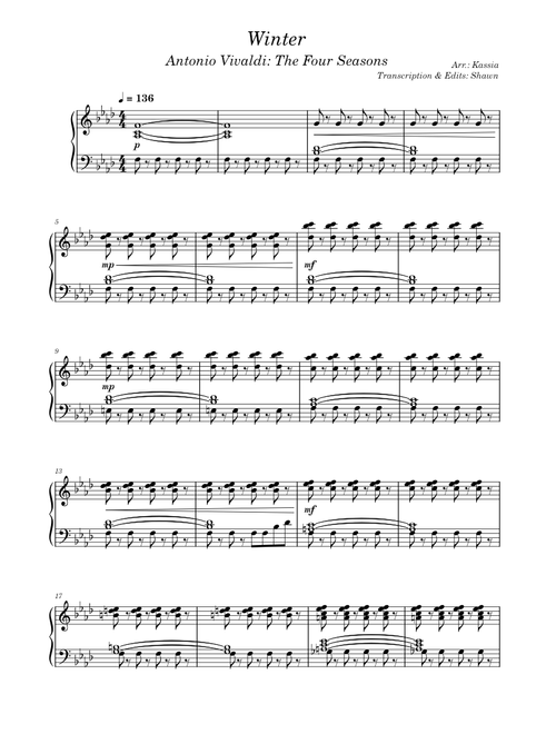 The four seasons - Winter – Vivaldi  (Kassia's Version)