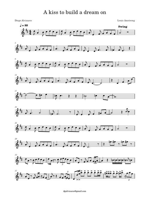 A kiss to build a dream on – Louis Armstrong A kiss to build a dream on