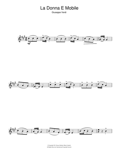 La Donna E Mobile - Giuseppe Verdi (Flute Solo)