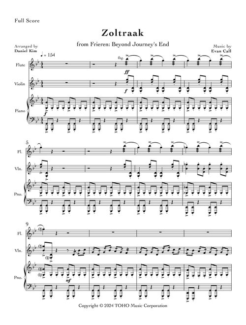 Zoltraak (Arr. Daniel Kim) - Evan Call (Small Ensemble)