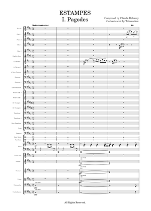 Estampes: Pagodes - Claude Debussy (Percussion Quartet) Sheet Music for ...