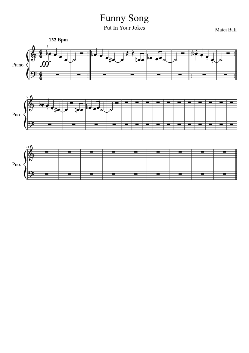 Funny song Sheet music for Piano (Solo) Funny song Sheet music for Piano (Solo)