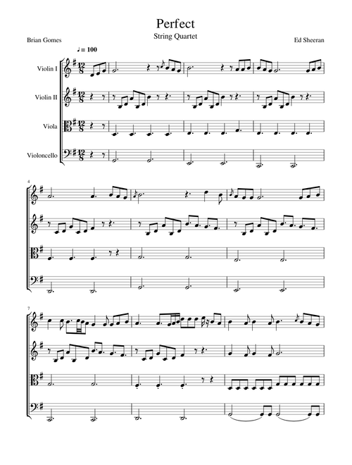 Perfect - Ed Sheeran string quartet