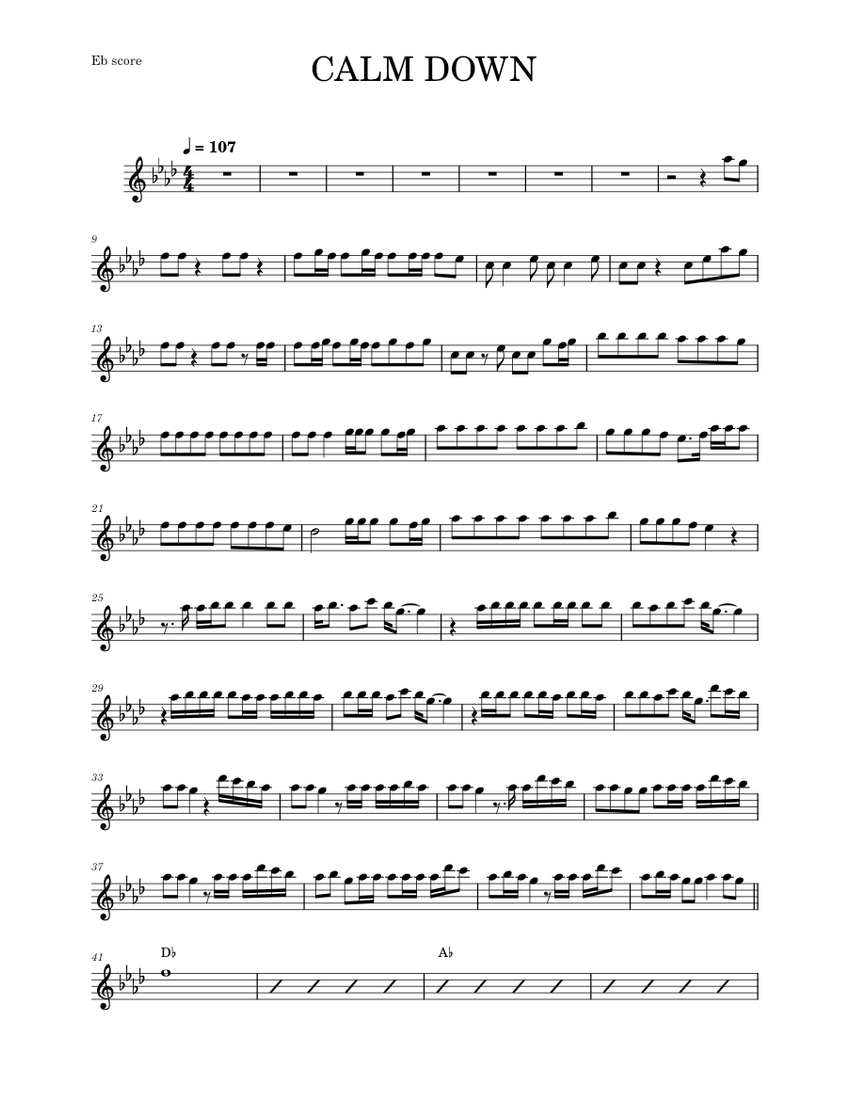 calm-down-rema-alto-sax-sheet-music-with-chords-for-saxophone-alto