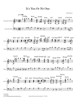 It's You Or No One (Lead sheet with lyrics ) Sheet Music with Chords ...