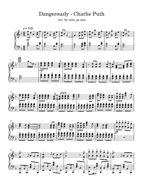 Dangerously – Charlie Puth arr. by min_pi.ano