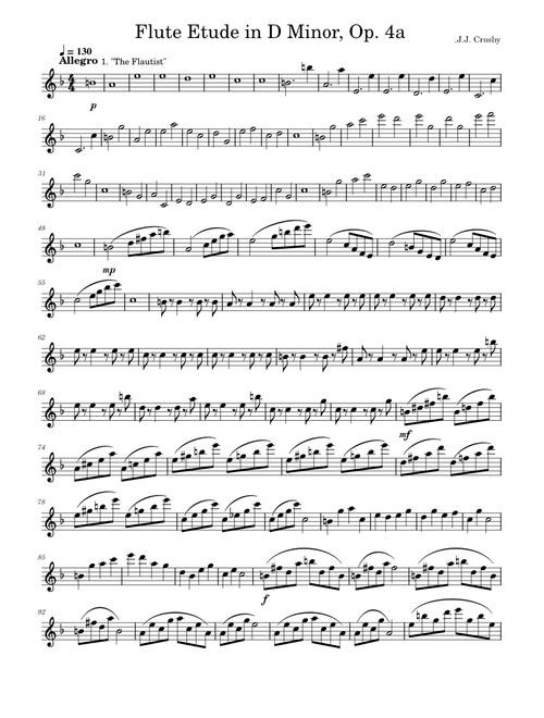 Flute Etude No. 1 in D Minor, Op. 4a: "Harriett's Theme" - .J.J. Crosby