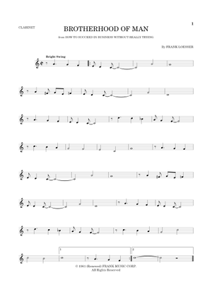 Brotherhood Of Man – Frank Loesser Sheet Music with Chords for