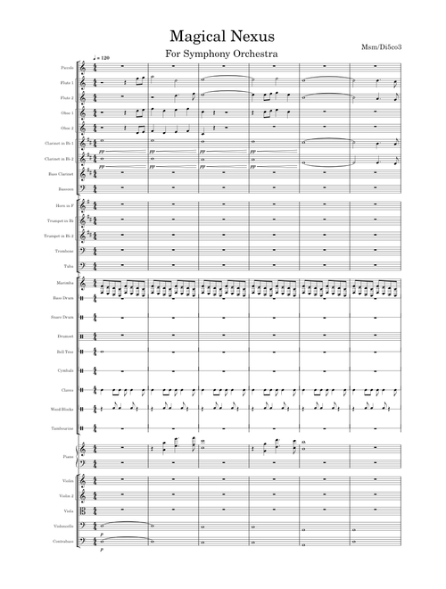 Magical Nexus – Big Blue Bubble VERSION 2 , Arrangement for Symphony Orchestra