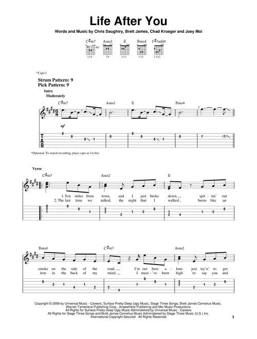 Life After You - Daughtry (Easy Guitar with TAB)