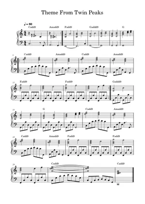 Twin Peaks Theme Sheet Music for Piano (Solo) easy | MuseScore.com Twin Peaks Theme Sheet Music for Piano (Solo) easy | MuseScore.com