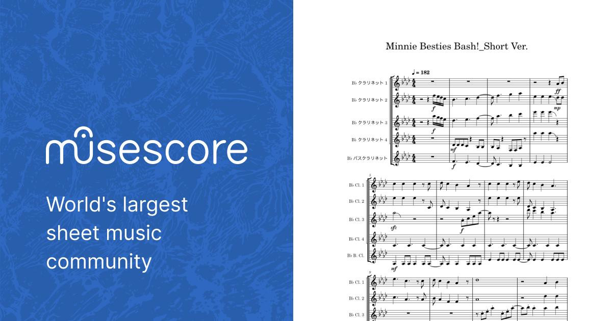 Minnie Besties Bash! Disney ミニー・ベスティーズ・バッシュ Sheet music for in bflat, bass