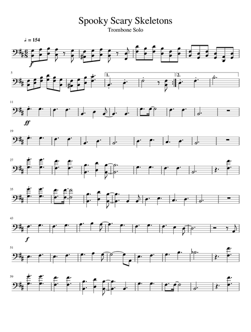 Spooky Scary Skeletons - Trombone Solo
