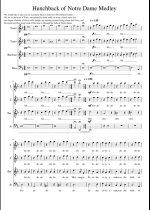 The Hunchback of the Notre Dame Medley - Concert Band Sheet Music