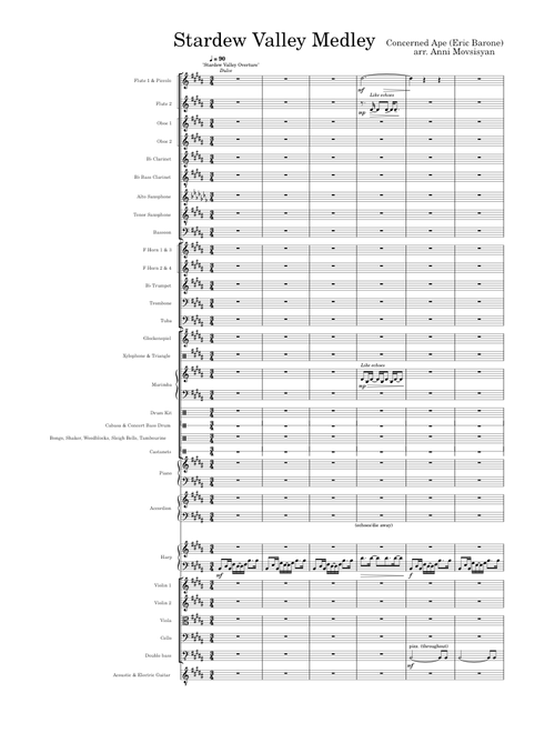 Stardew Valley Medley - Orchestral Arrangement | **Printable Version**