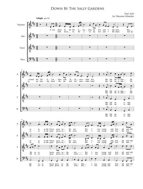 Down by the Sally Gardens (Arr. Massimo Orlandini) - Voxtone (Choral, SATB)