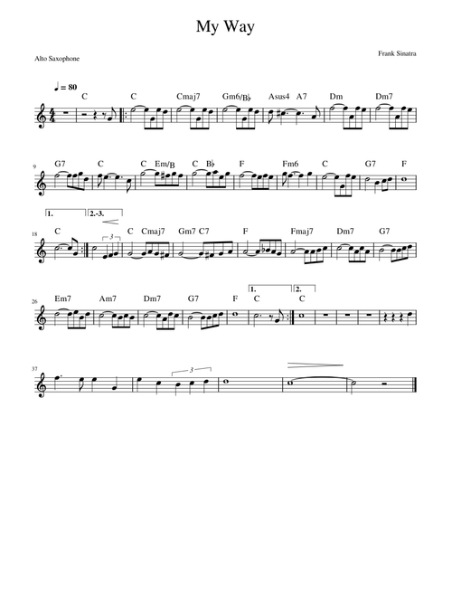 My Way - Saxo - Frank Sinatra