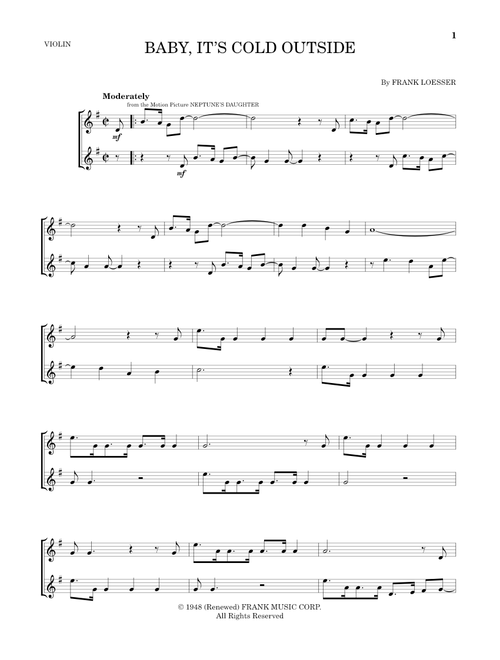 Baby, It's Cold Outside - Frank Loesser (Violin Solo)