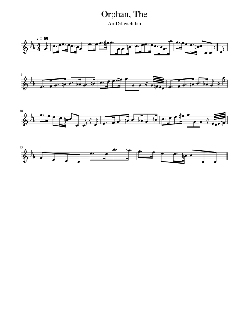 The Orphan Sheet Music For Piano Solo Easy Musescore