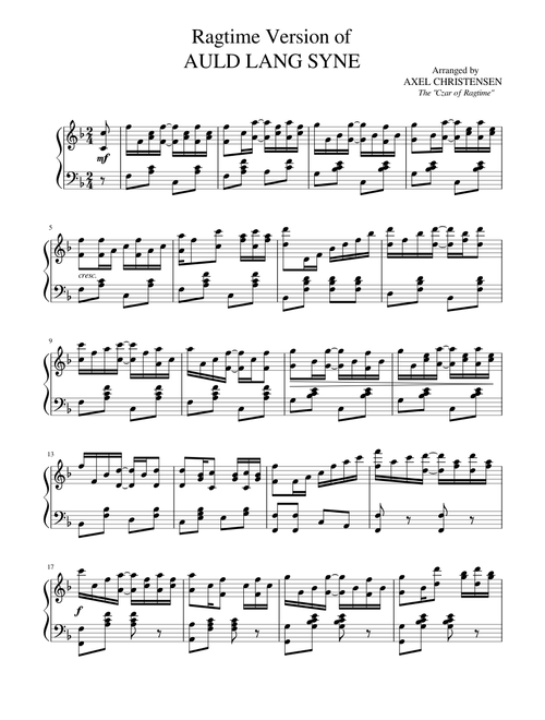 Ragtime Version of Auld Lang Syne (1915)
