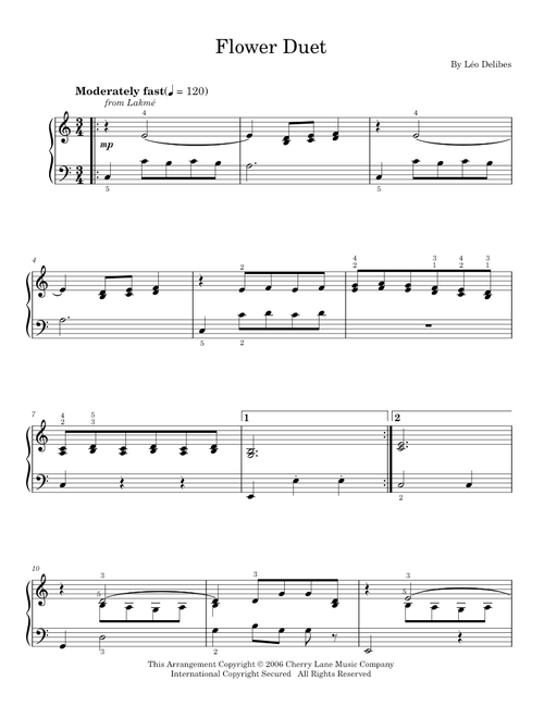 Flower Duet - Leo Delibes (Easy Piano)
