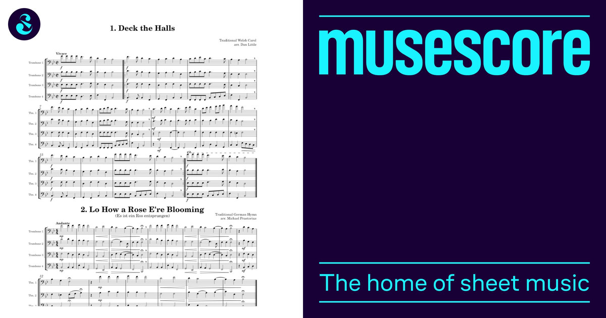 Trombone Caroling - Christmas Carols for Trombone Quartet Sheet