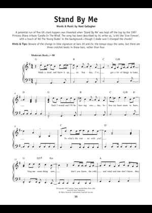 Play Official version of Stand by me Sheet Music by Oasis for