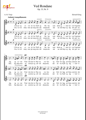 Opus 33 No 9 - Ved Rondane Sheet Music for Piano (Solo) | MuseScore.com