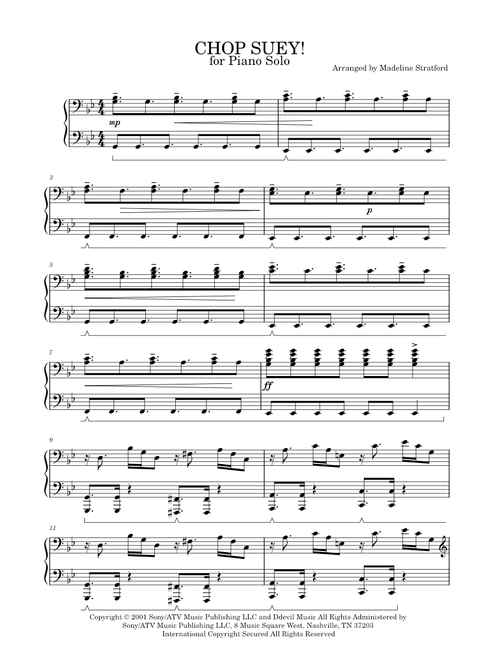 CHOP SUEY - System of a Down Piano Solo