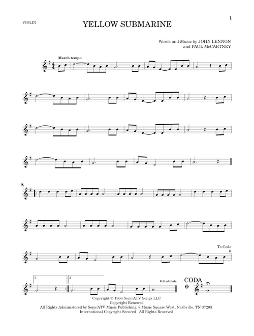 Yellow Submarine - The Beatles (Violin Solo)