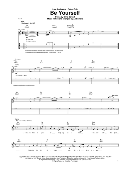 Be Yourself - Audioslave (Guitar Tab)