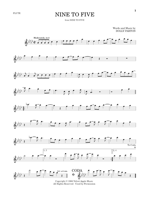 Nine To Five - Dolly Parton (Flute Solo)