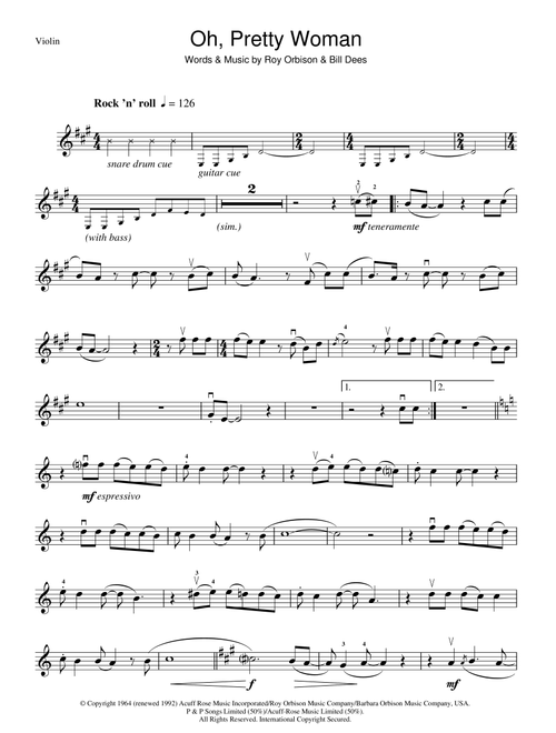 Oh, Pretty Woman - Roy Orbison (Violin Solo)