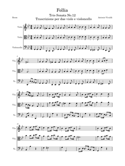 La Follia from Sonata Op.1 No 12/RV 63 – Antonio Vivaldi
