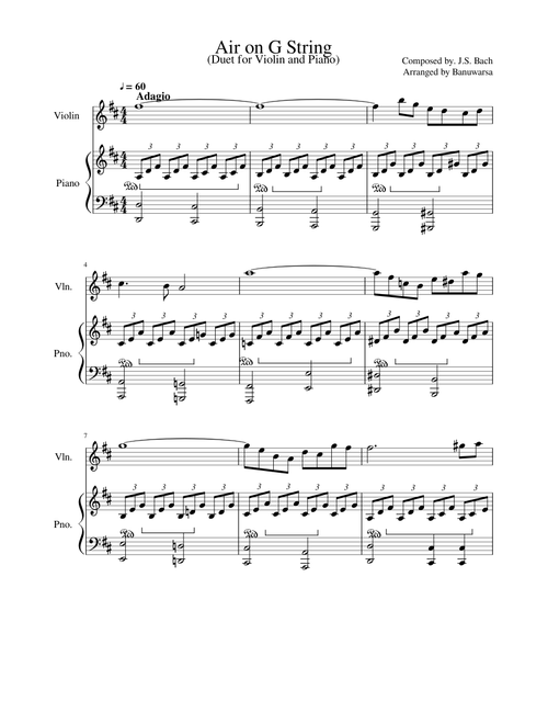 Air On G String for Violin and Piano