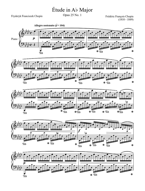 Étude Opus 25 No. 1 in A♭ Major