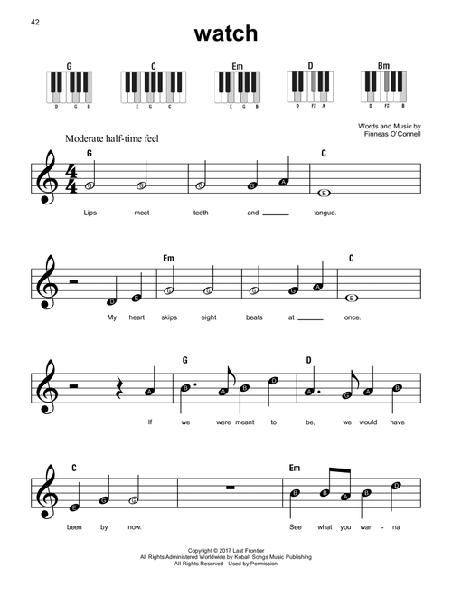 watch - Billie Eilish (Super Easy Piano)