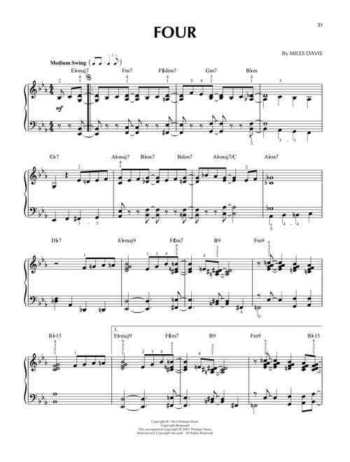 Four - Miles Davis, John Coltrane (Piano Solo)
