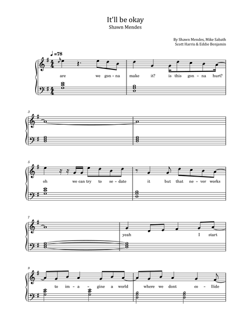 It'll Be Okay (Arr. poon) - Shawn Mendes (Piano Solo)