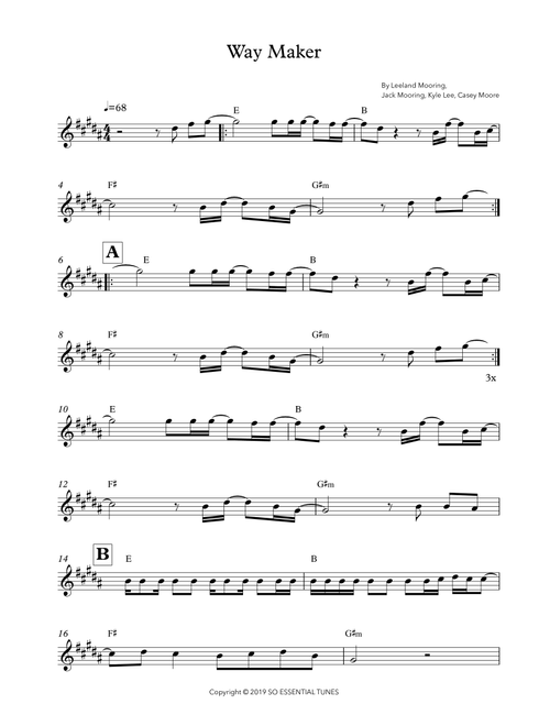 Way Maker (Arr. Jáder Lara) - Leeland (Lead Sheet - Fake Book)