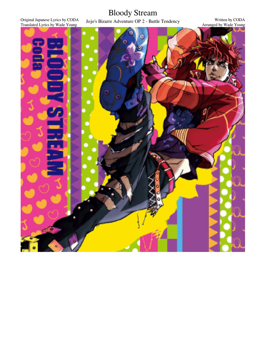 Bloody Stream Jojo s Bizarre Adventure Part 2 OP 2 Battle Tendency Sheet music for Trombone Baritone Flute Clarinet in b flat more instruments Concert Band Musescore