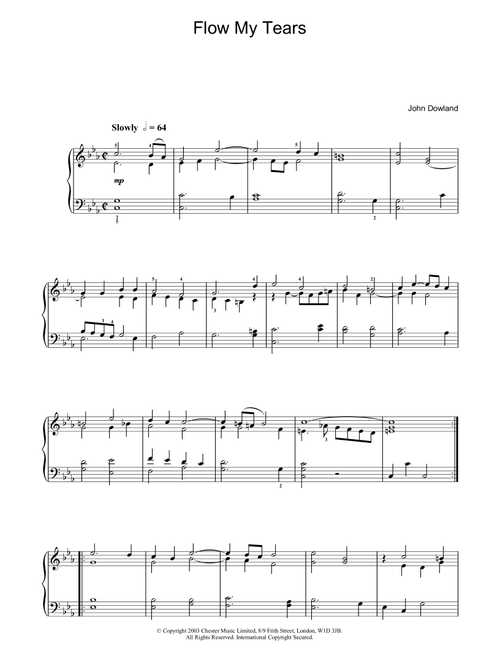 Flow My Tears - John Dowland (Piano Solo)